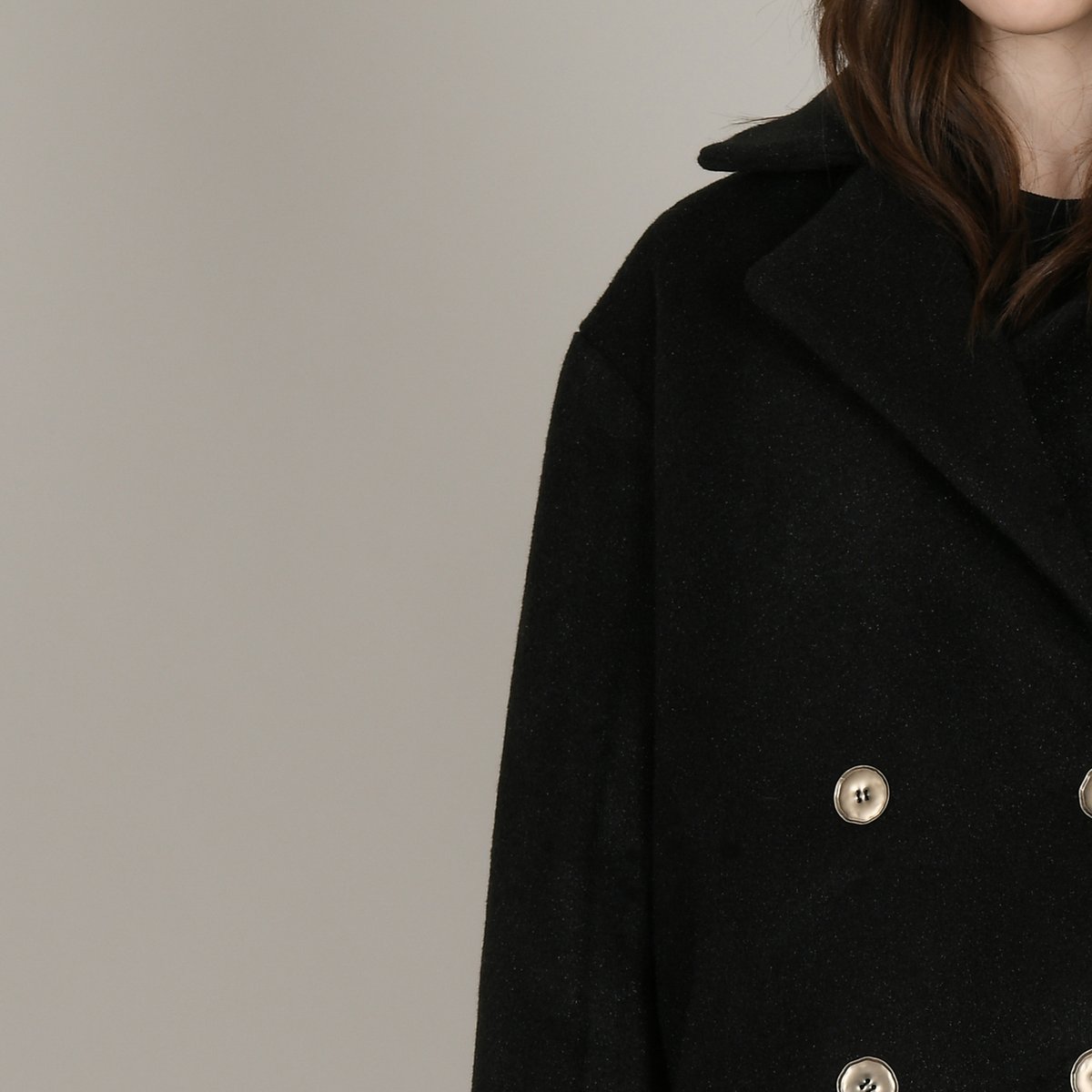 Пальто La Redoute Средней длины с пиджачным воротником M черный, размер M - фото 5