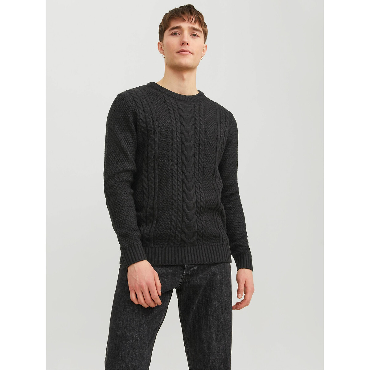 Пуловер с круглым вырезом Jjcraig  XS черный LaRedoute, размер XS