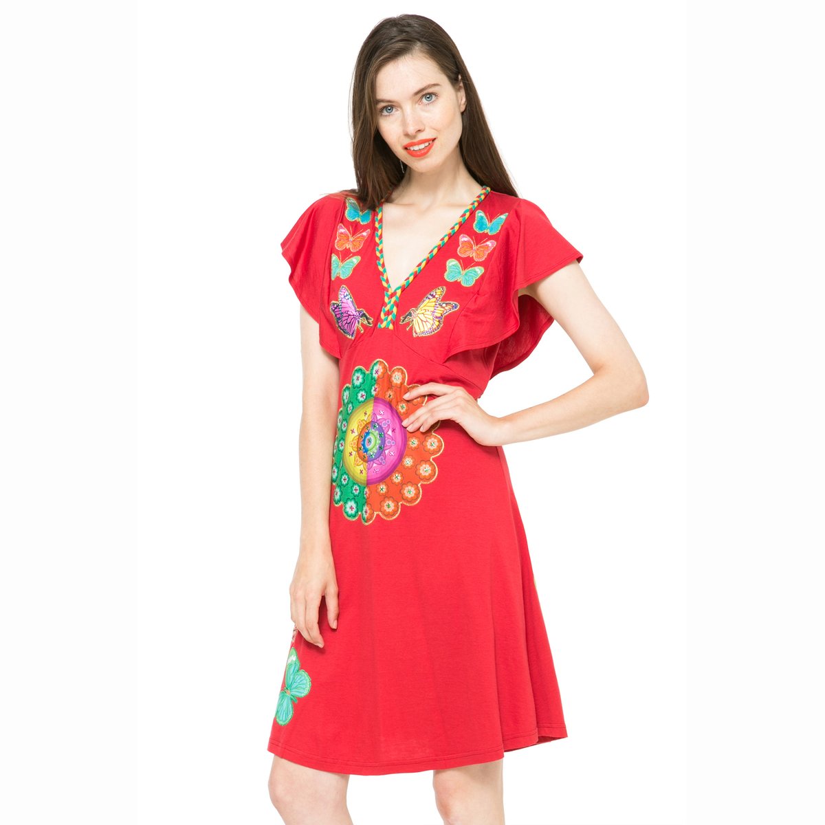 

Платье с принтом, рукава с воланами DESIGUAL, Vest Cepriani