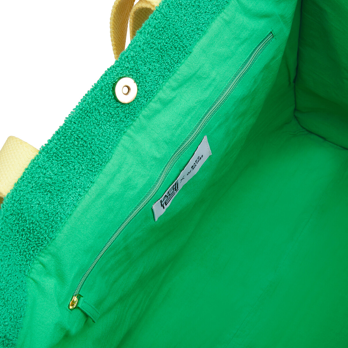 Сумка-шоппер из махровой ткани  единый размер зеленый LaRedoute - фото 3
