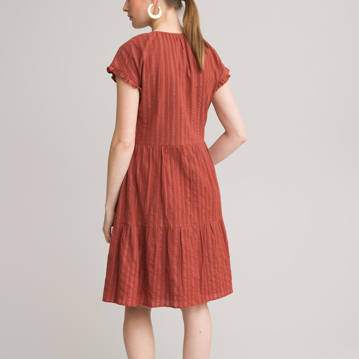 Платье ANNE WEYBURN Расклешенное средней длины с короткими рукавами 48 каштановый, размер 48 - фото 4