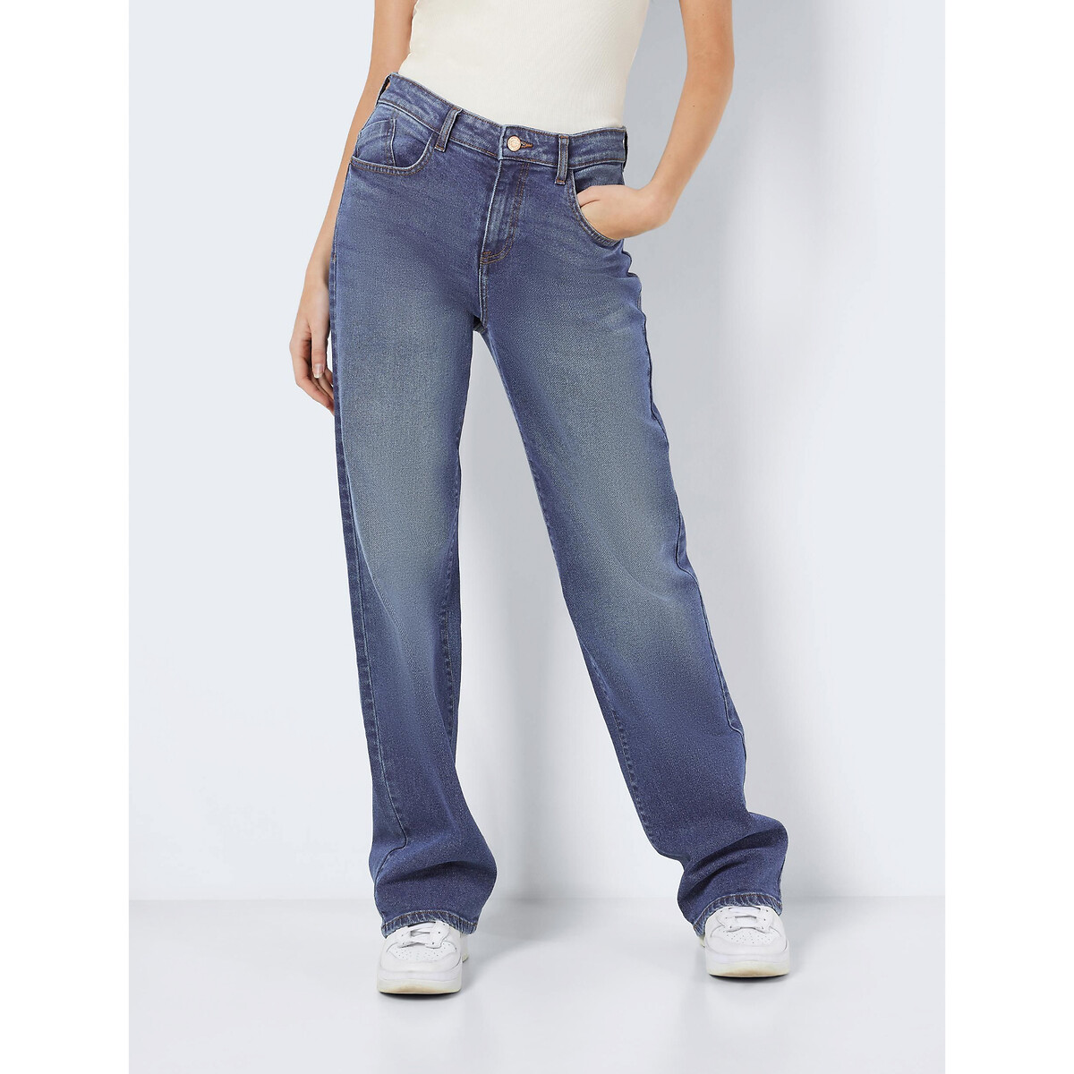 Джинсы широкие средняя посадка 27/30 синий джинсы широкие krapiva прилегающие средняя посадка размер 30 32 синий