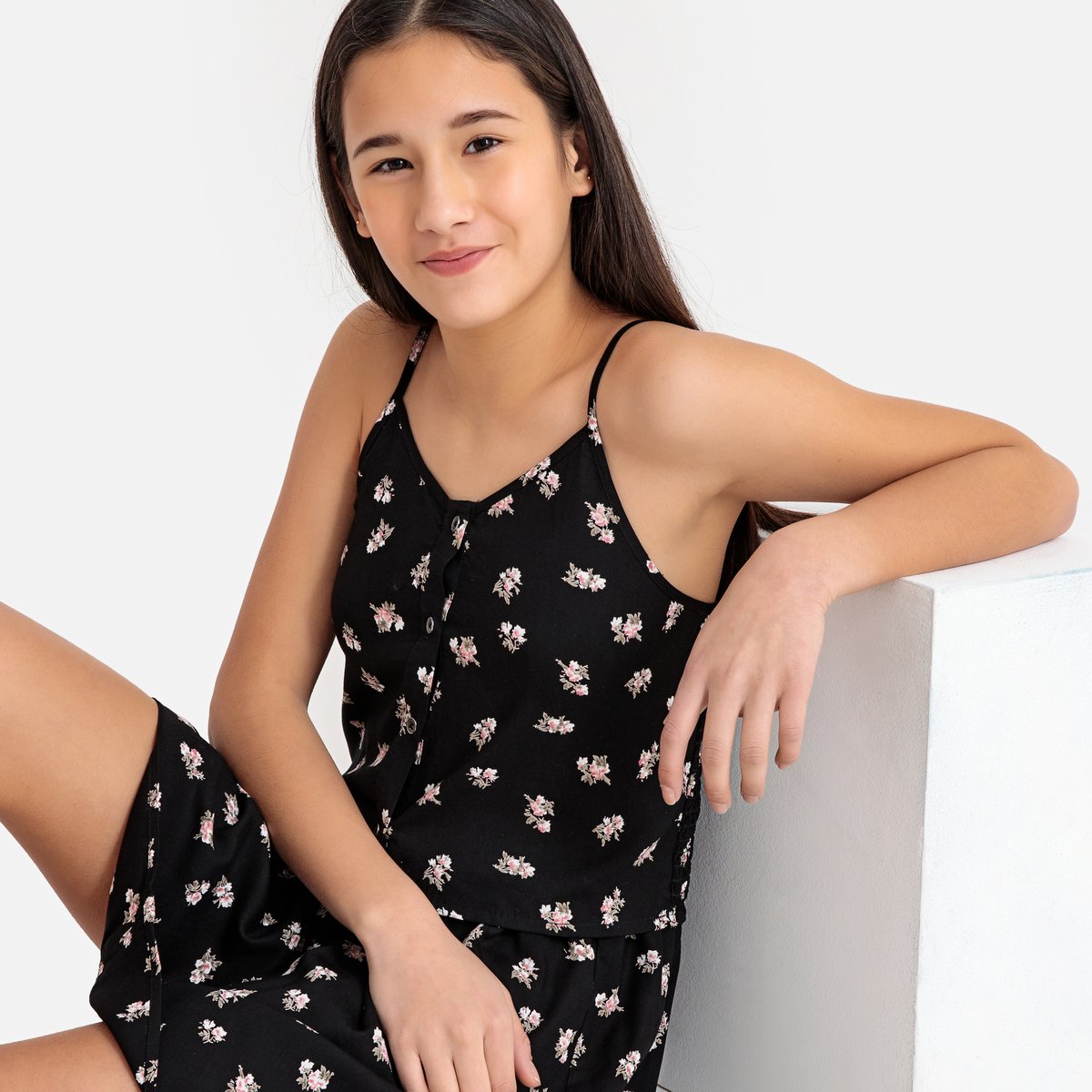 Топ короткий на тонких бретелях, 10-16 лет La Redoute Collections