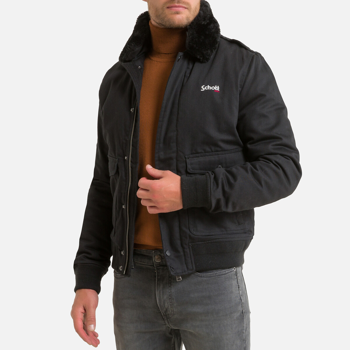 Куртка LaRedoute На молнии с воротником из шерпы Top Gun 20 D M черный, размер M - фото 1