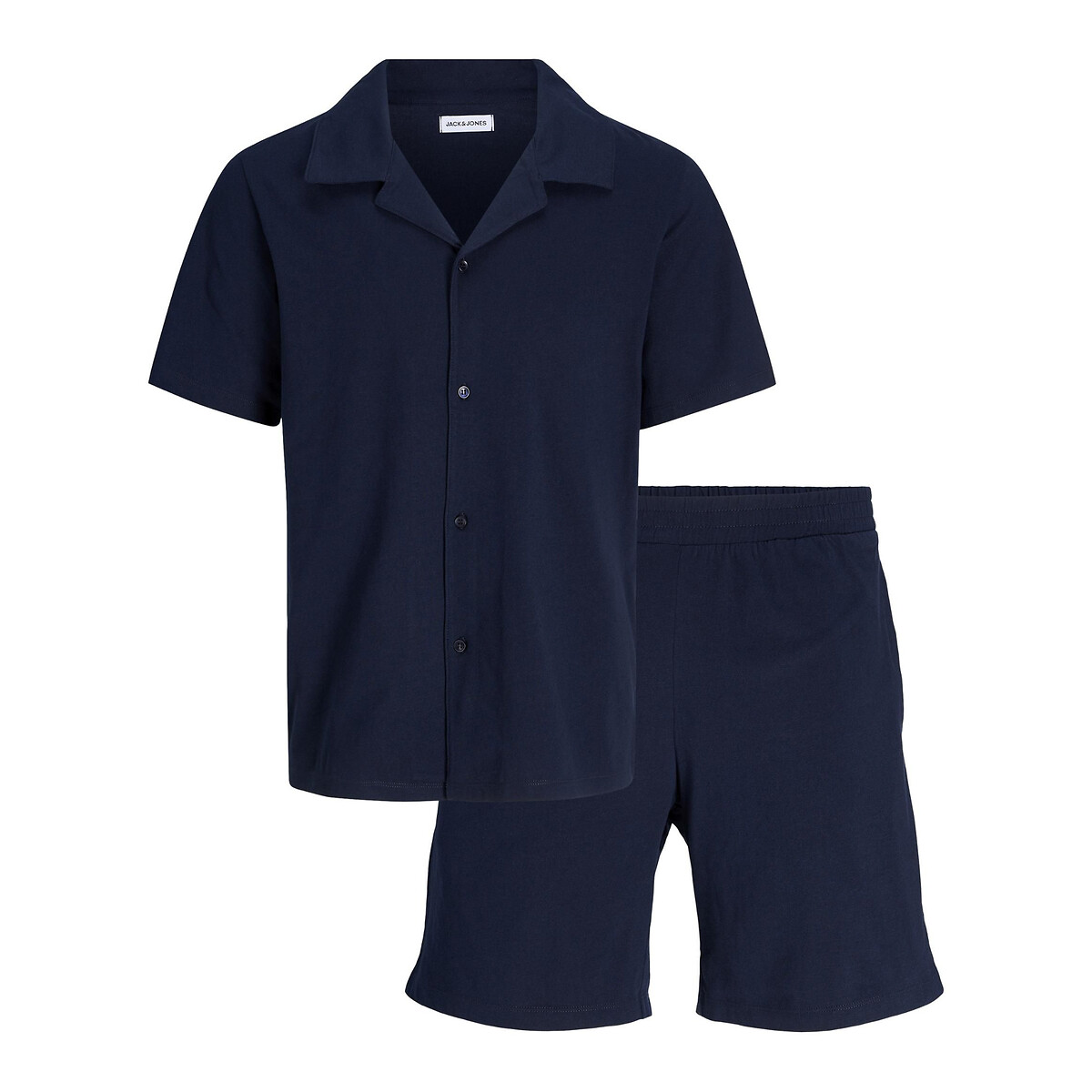 Пижама с шортами и рубашечным воротником  XL синий LaRedoute, размер XL