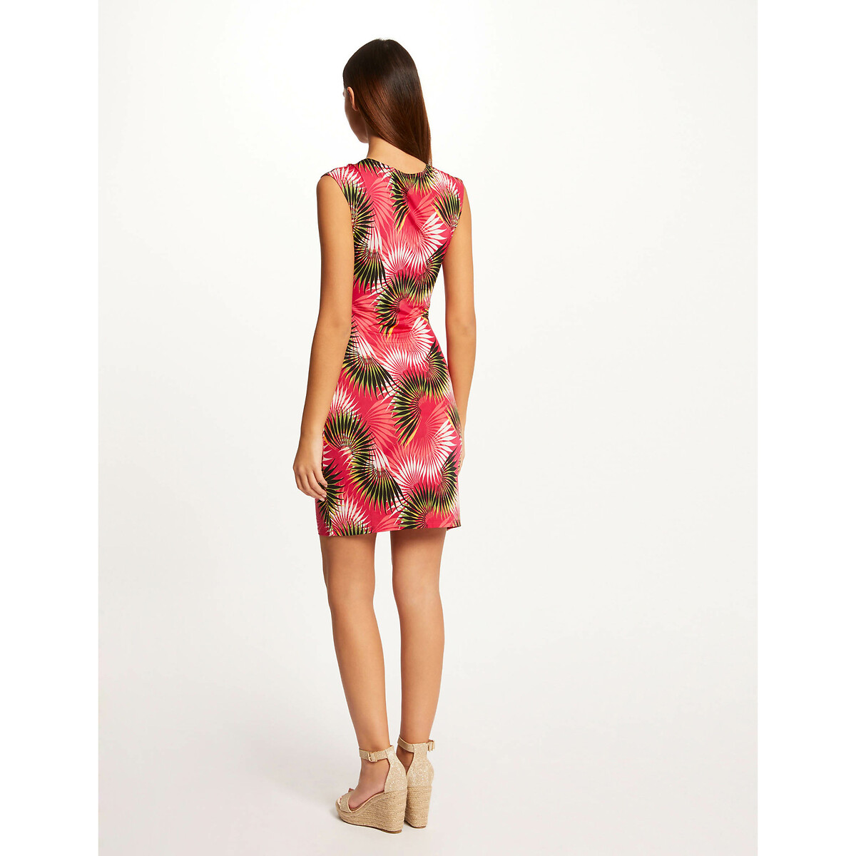 Платье Короткое с тропическим принтом 46 розовый LaRedoute, размер 46 - фото 4