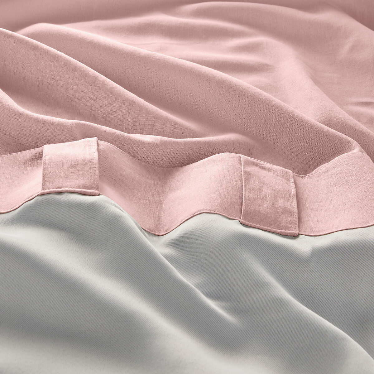 Штора На подкладке из льнавискозы Odorie 180 x 135 см розовый LaRedoute, размер 180 x 135 см - фото 3
