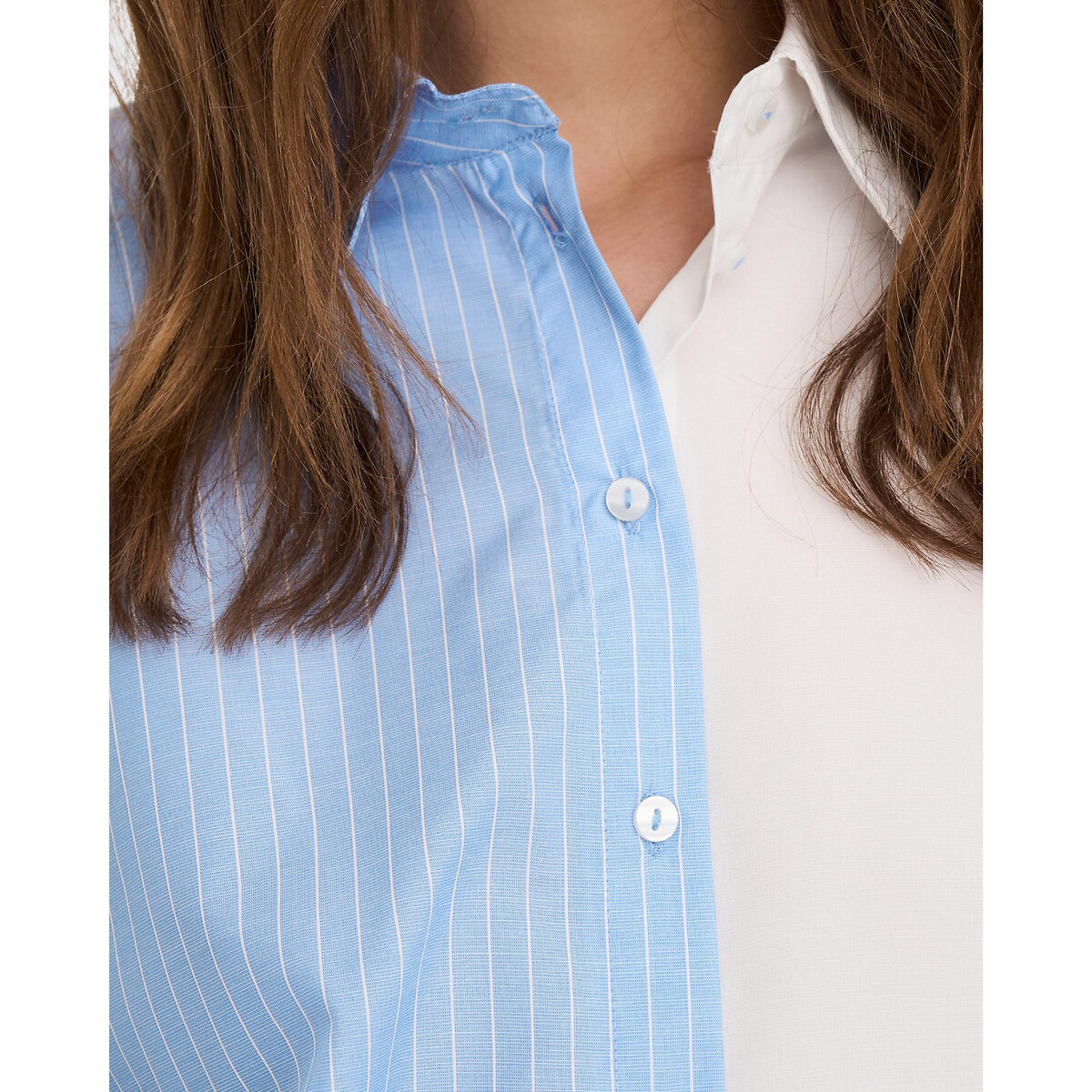 Рубашка Двухцветная XS синий LaRedoute, размер XS - фото 2