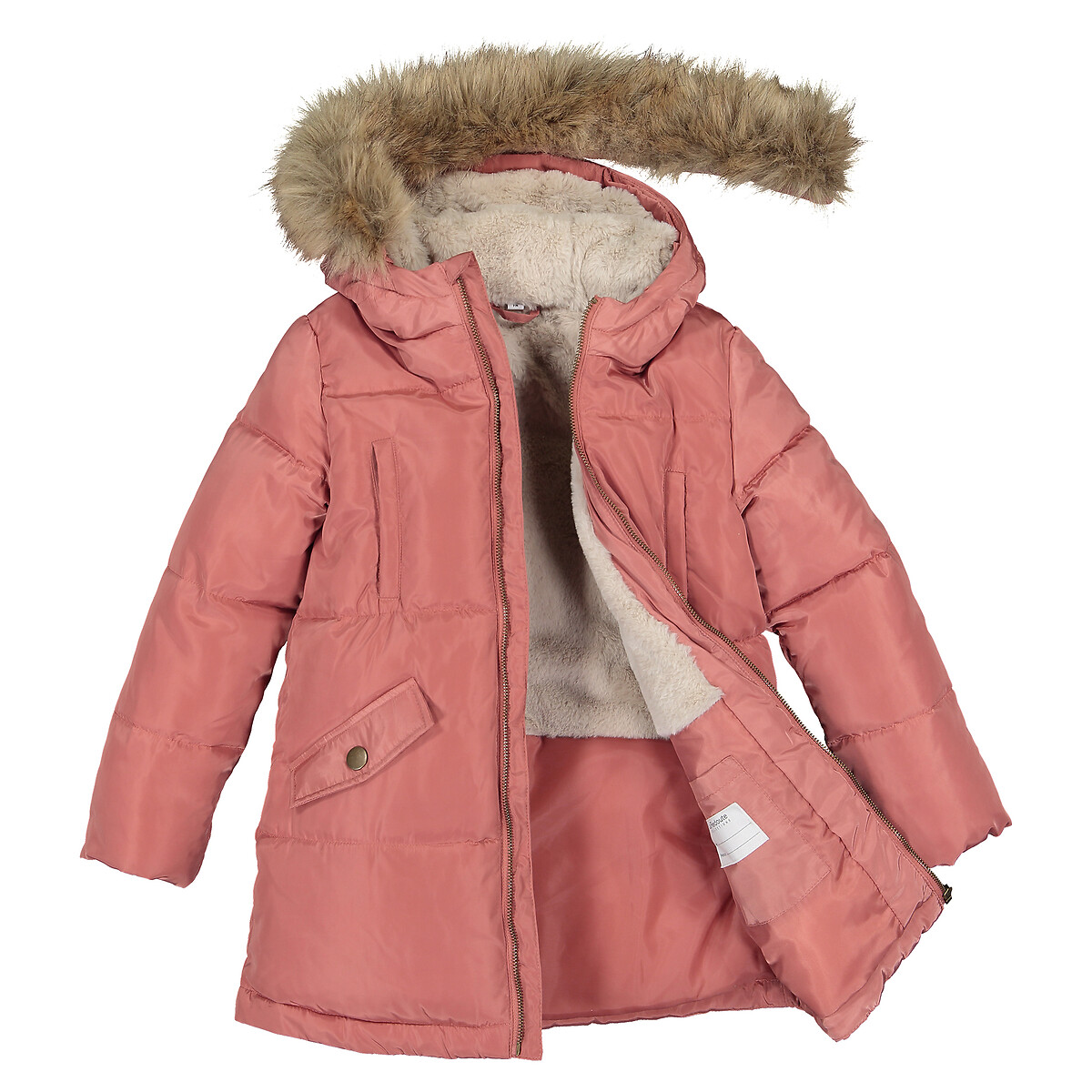 Куртка LA REDOUTE COLLECTIONS Утепленная с капюшоном 3-12 лет 4 года - 102 см розовый, размер 4 года - 102 см - фото 4
