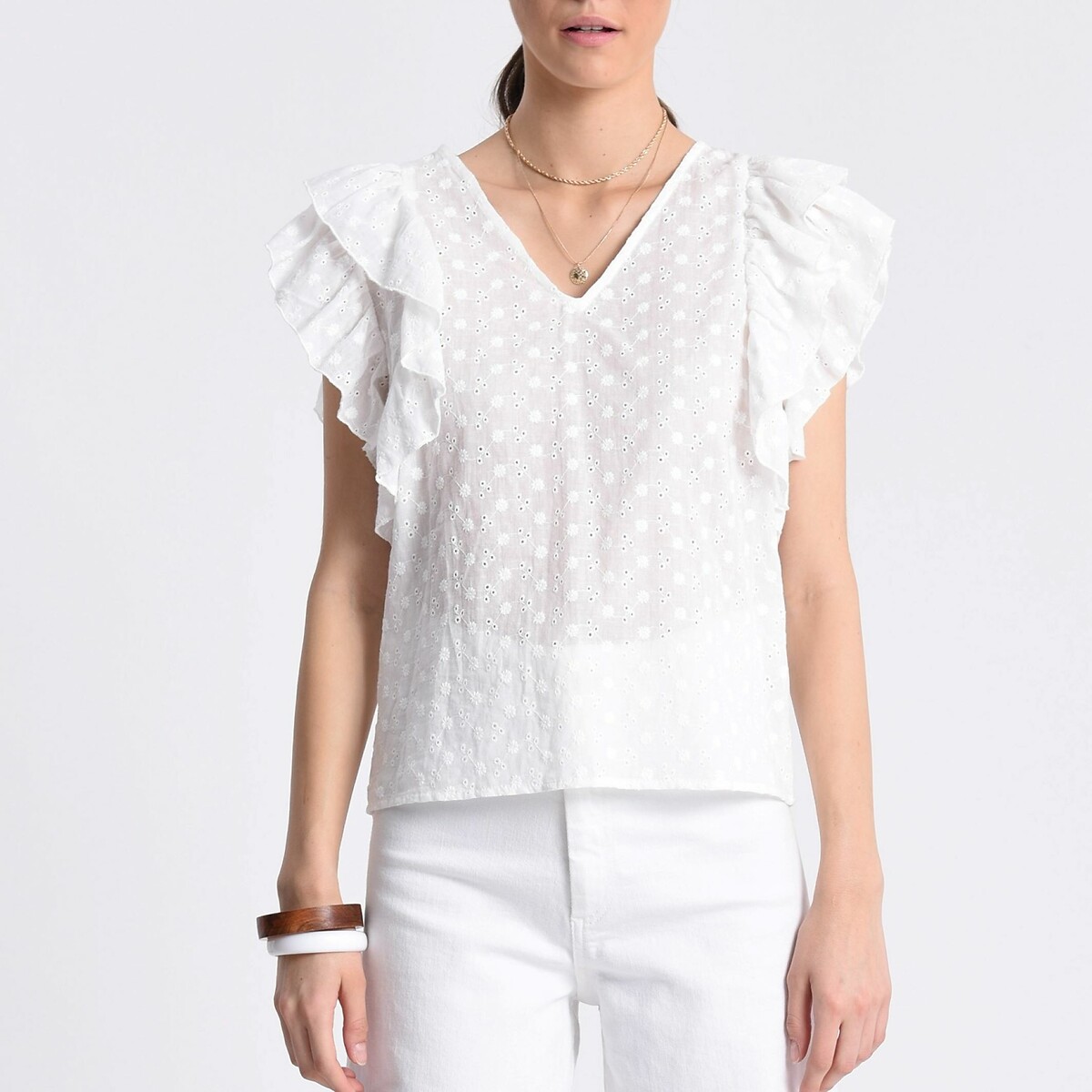 Блузка LaRedoute MOLLY BRACKEN белого цвета