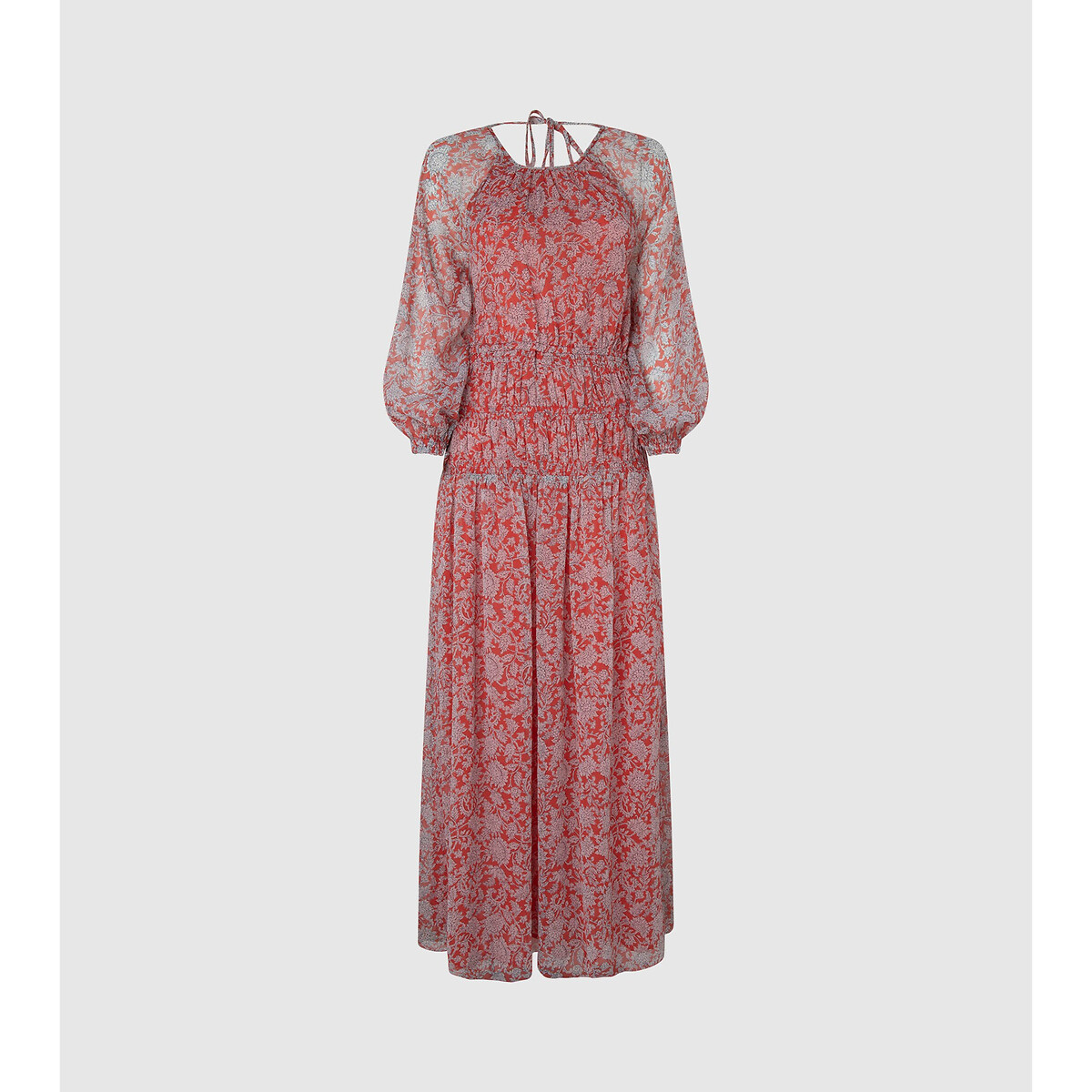 Платье Длинное с принтом и открытой спинкой XL красный LaRedoute, размер XL - фото 5