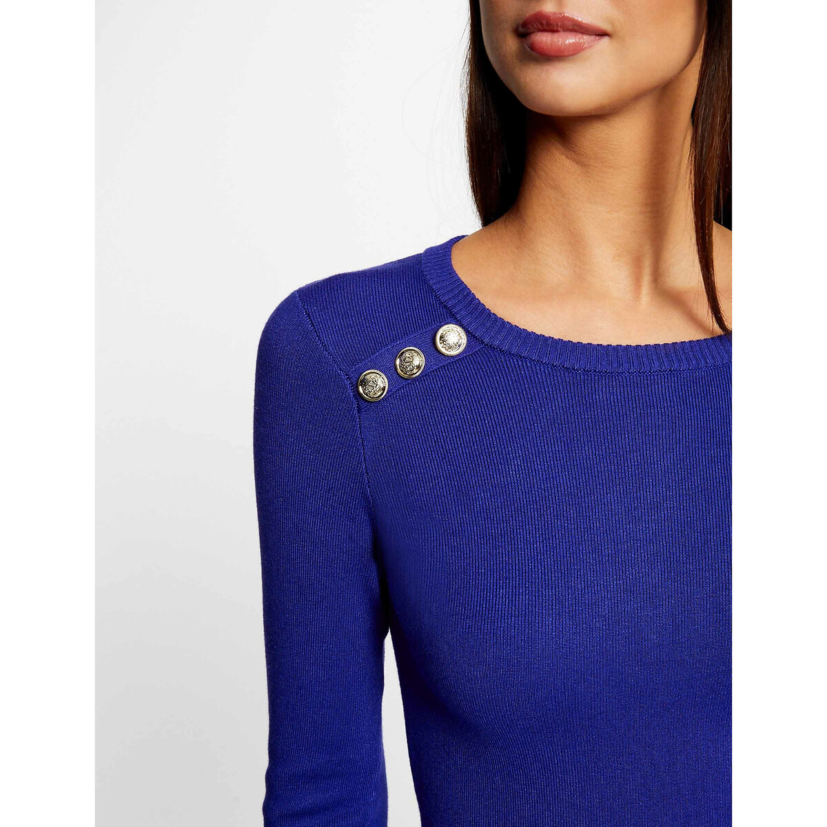 Платье-пуловер Приталенное с длинными рукавами XS синий LaRedoute, размер XS - фото 2