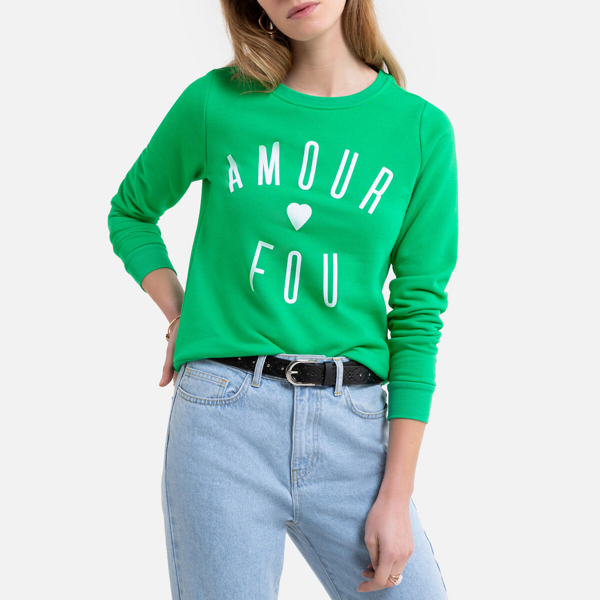 

Свитшот La Redoute, Зеленый, С круглым вырезом и надписью спереди XS зеленый