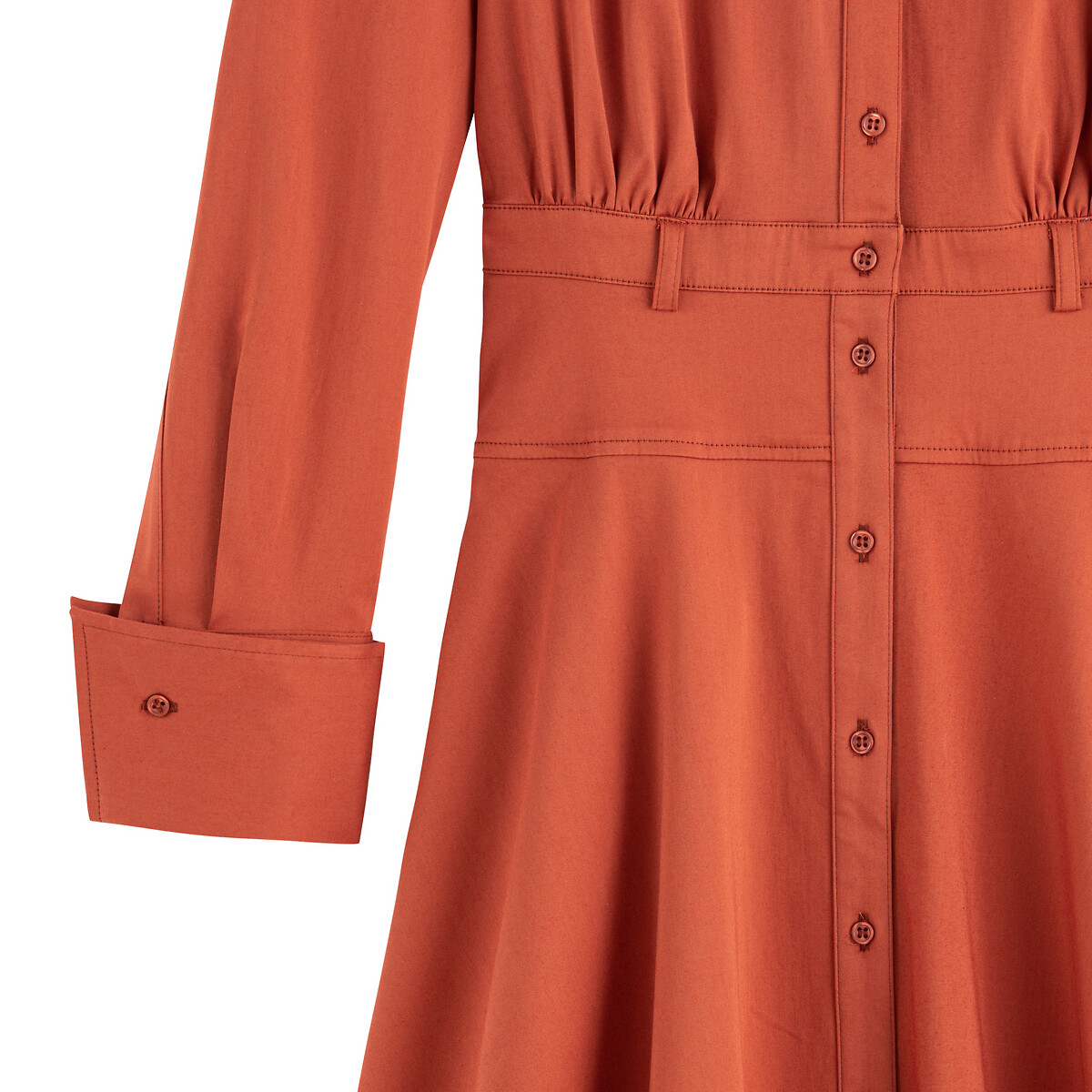 Платье-рубашка LaRedoute Длинное 44 (FR) - 50 (RUS) оранжевый, размер 44 (FR) - 50 (RUS) Длинное 44 (FR) - 50 (RUS) оранжевый - фото 2