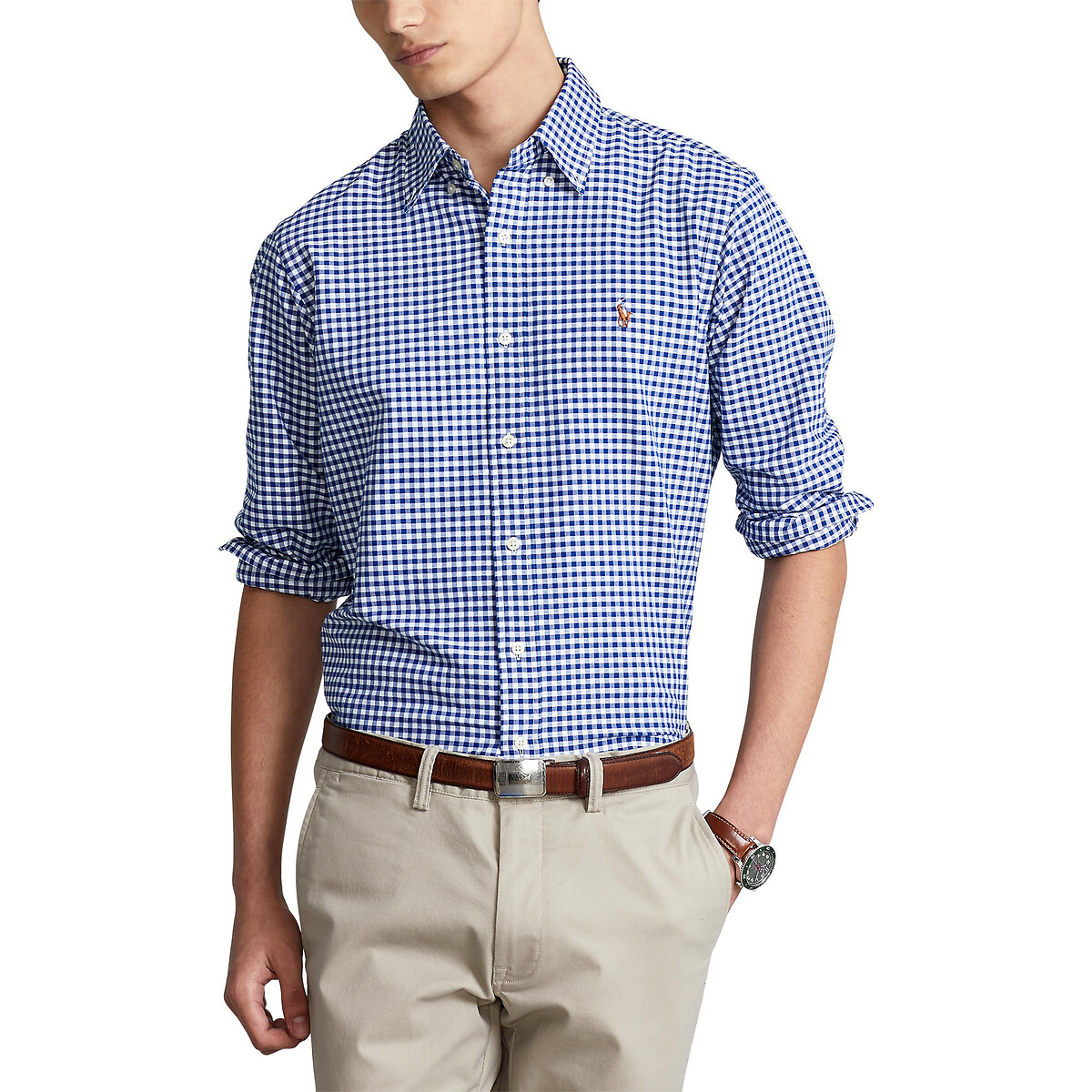 

Рубашка POLO RALPH LAUREN, Белый, Прямая из ткани оксфорд в клетку L белый