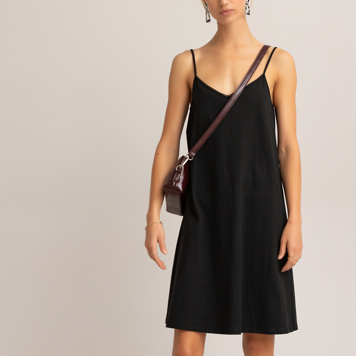 Платье La Redoute Короткое с тонкими бретелями M черный, размер M - фото 2