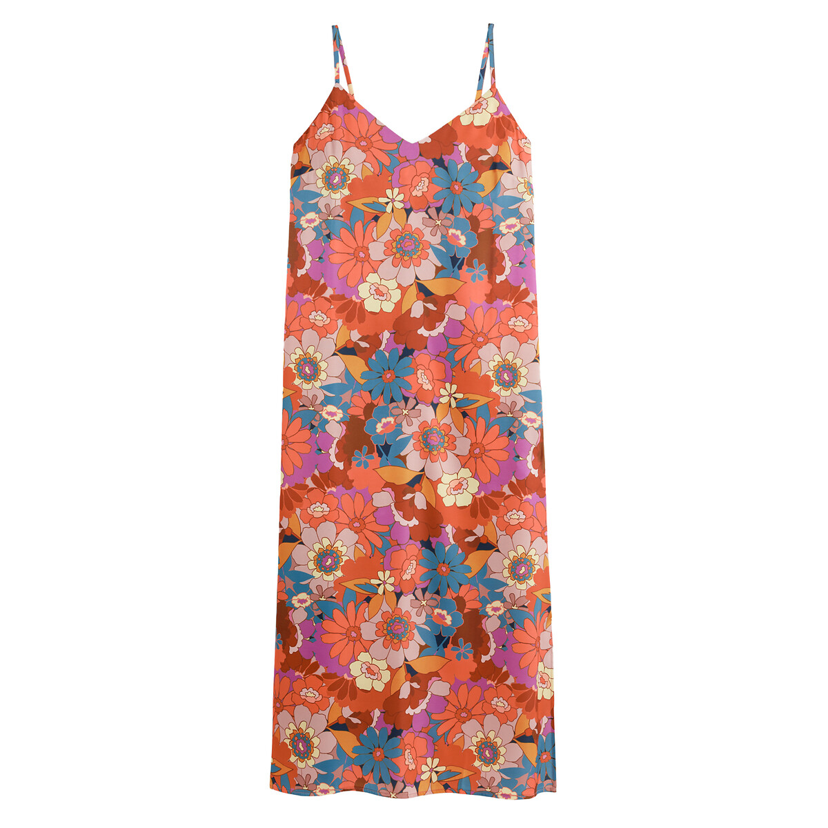 Платье Длинное на тонких бретелях цветочный принт 44 разноцветный LaRedoute, размер 44 - фото 5