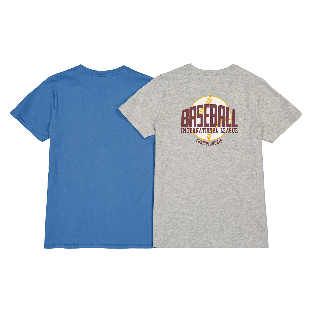 Комплект из двух футболок с Круглым вырезом и принтом 10-18 лет 10 синий LaRedoute, размер 10 - фото 4