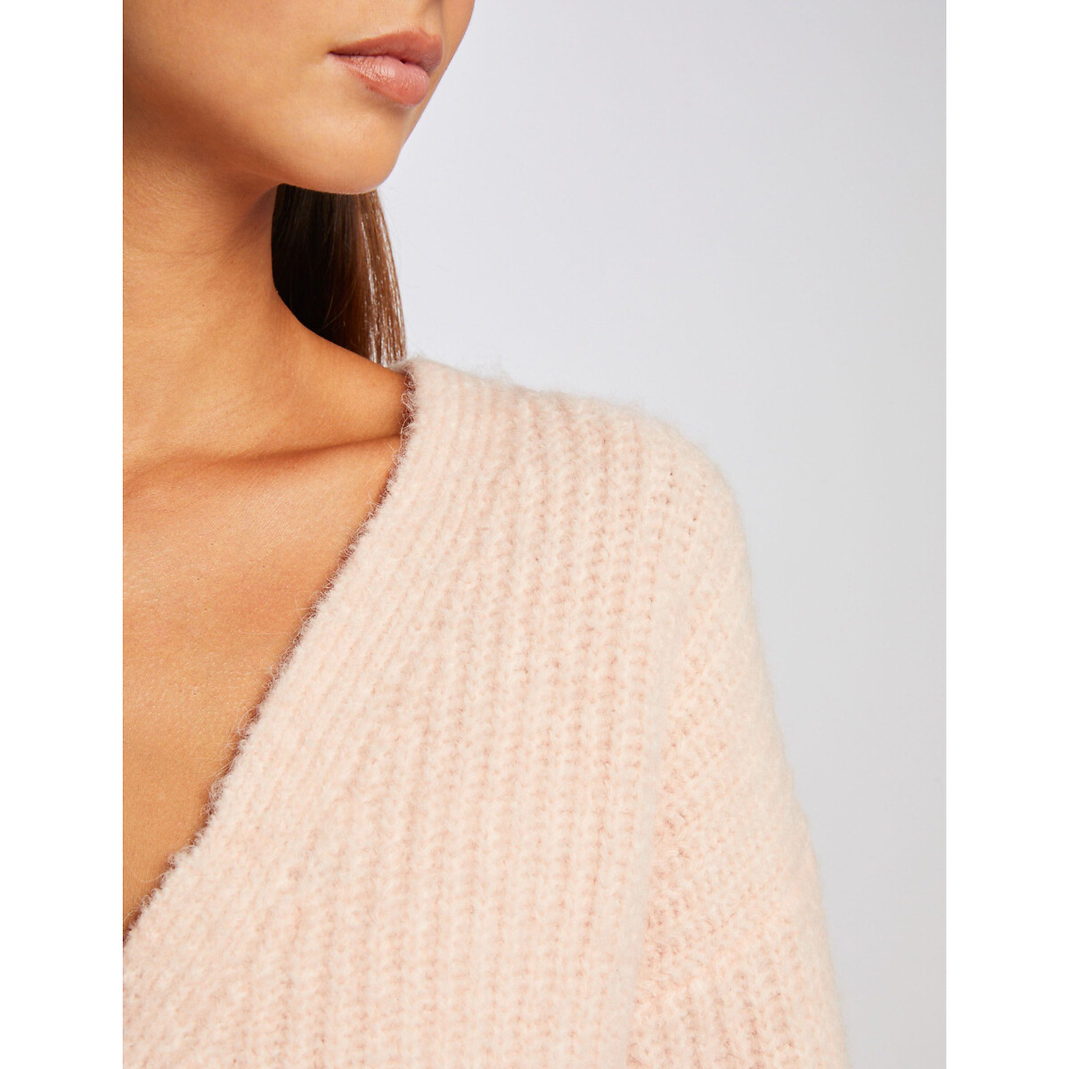 Пуловер рифленый с длинными рукавами вставка на молнии  S белый LaRedoute, размер S - фото 3