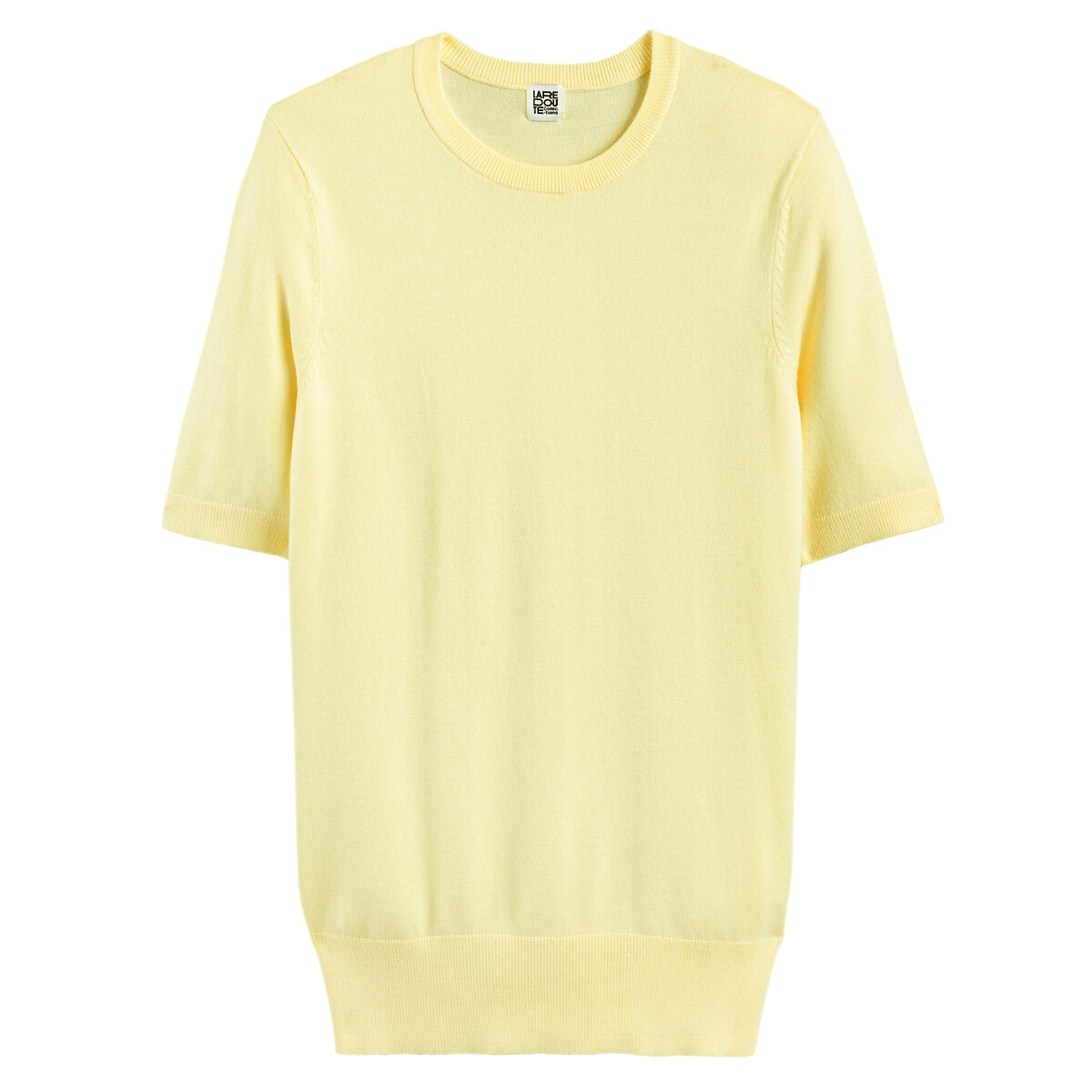 Пуловер базовый с короткими рукавами  XL желтый LaRedoute, размер XL - фото 5