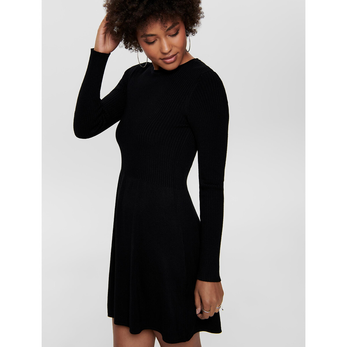Платье-пуловер ONLY Платье-пуловер Расклешенное M черный, размер M - фото 2