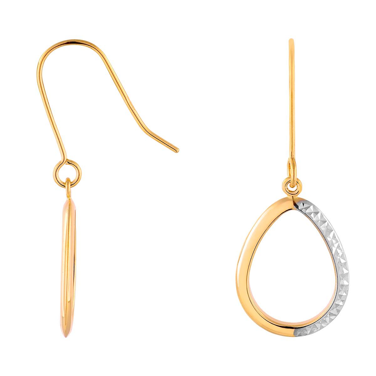 Boucles d'oreilles en Or 375/1000 Bicolore