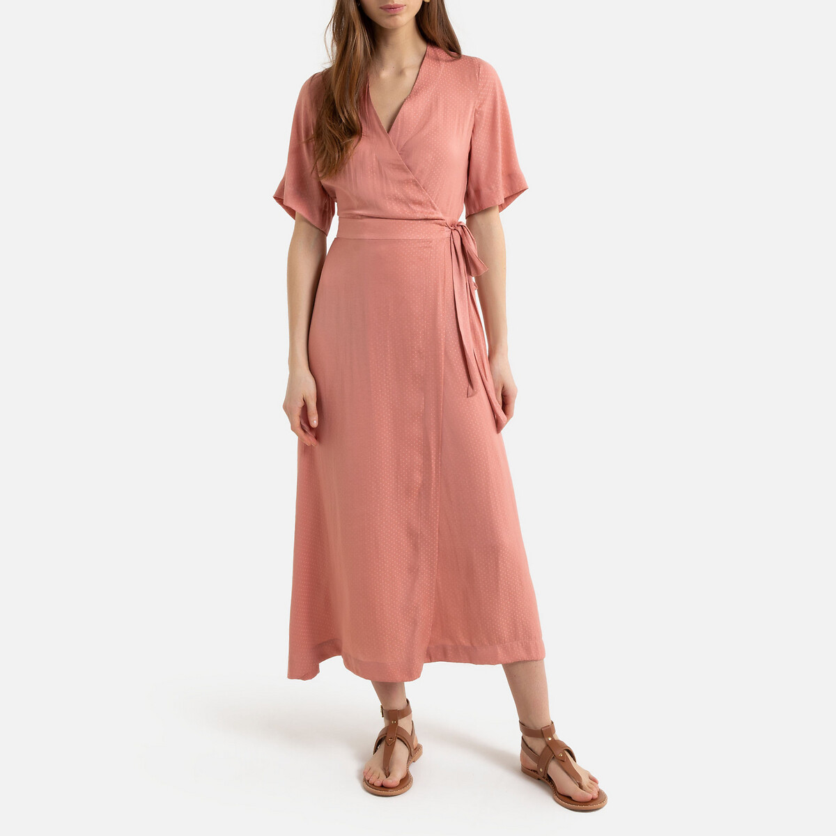 

Платье La Redoute, Розовый, С запахом длинное 42 (FR) - 48 (RUS) розовый