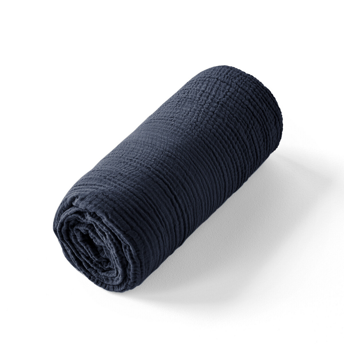 Простыня натяжная из хлопчатобумажной газовой ткани Yafa  160 x 200 см синий