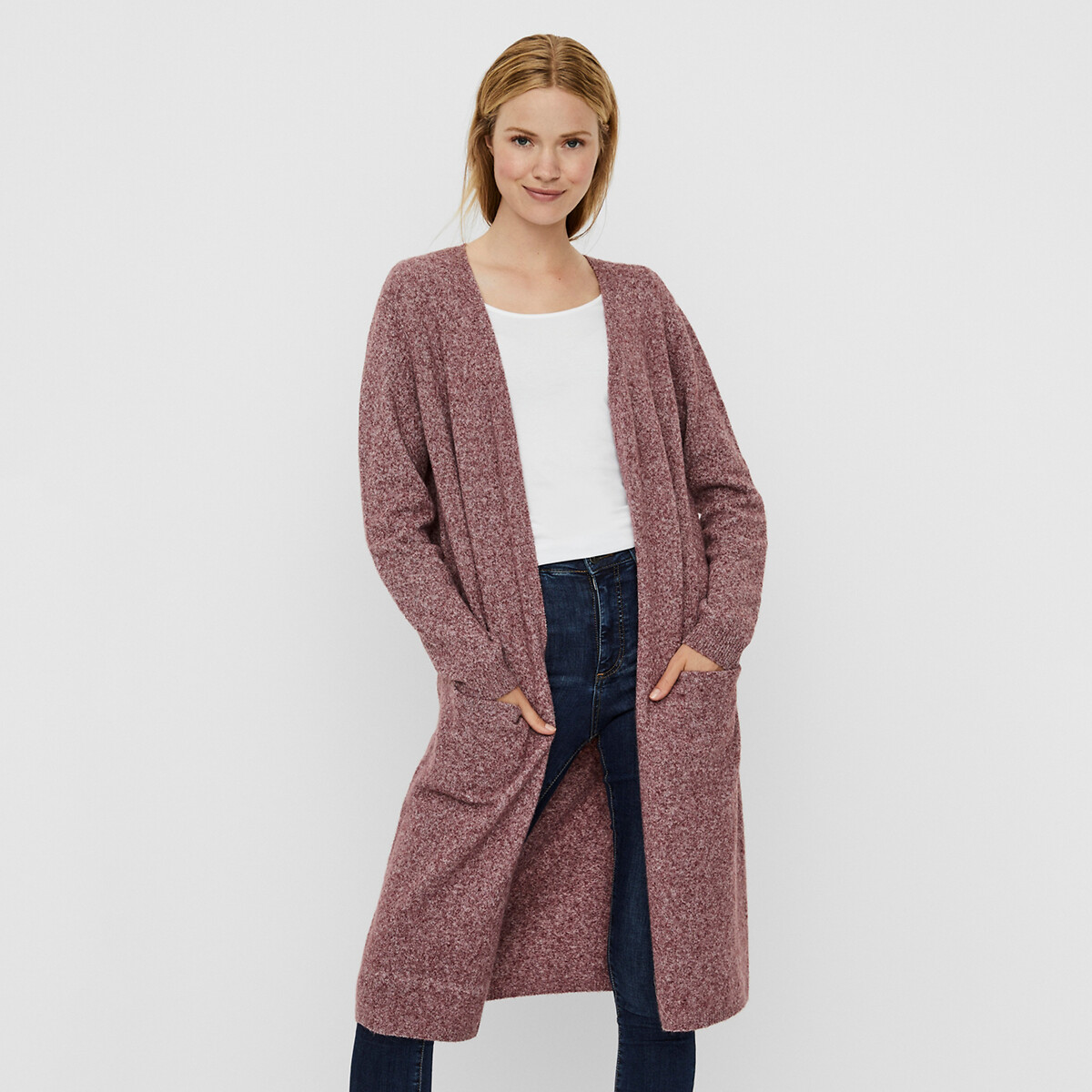 

Кардиган LaRedoute, Красный, Длинный без застежки L красный