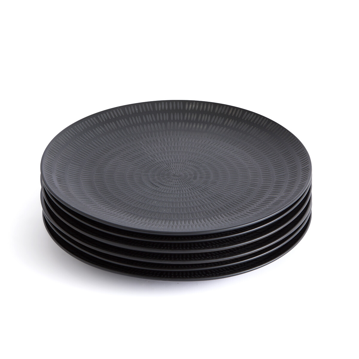 Комплект из шести плоских тарелок Из керамики Rizia единый размер черный