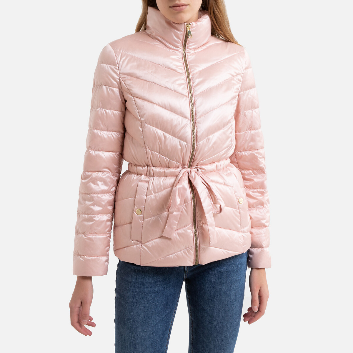 Куртка La Redoute Стеганая средней длины на молнии L розовый, размер L - фото 1