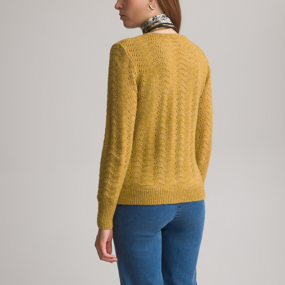 

Пуловер LaRedoute, Желтый, Пуловер с круглым вырезом из тонкого ажурного трикотажа 50/52 (FR) - 56/58 (RUS) желтый