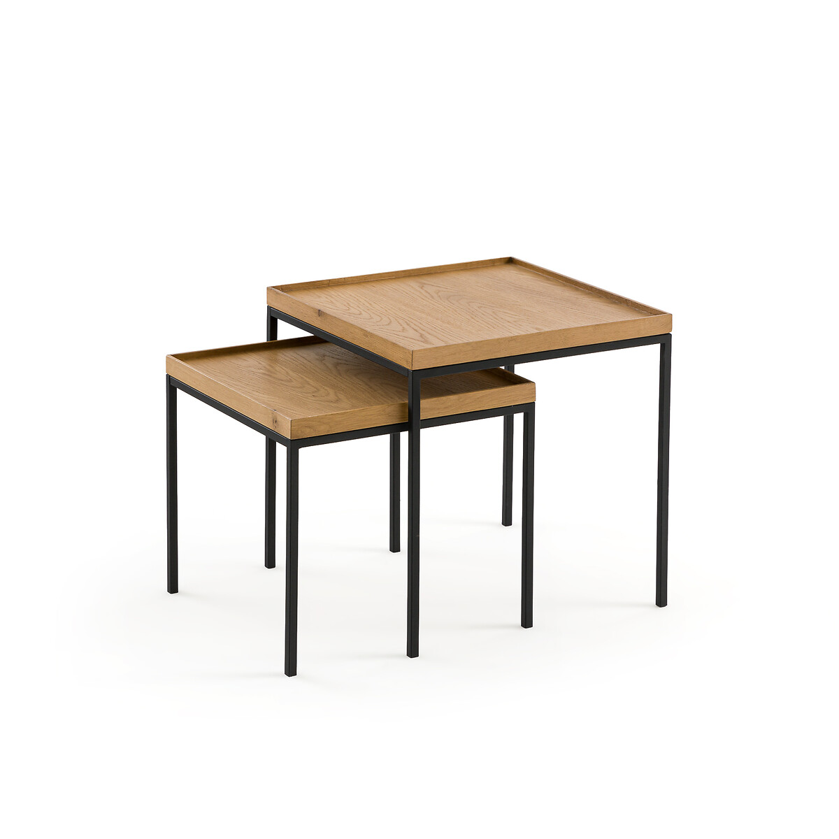 Комплект из двух столов журнальных штабелируемых квадратных Joga единый размер бежевый комплект из двух журнальных столов из металла и плетеного материала rosali единый размер черный