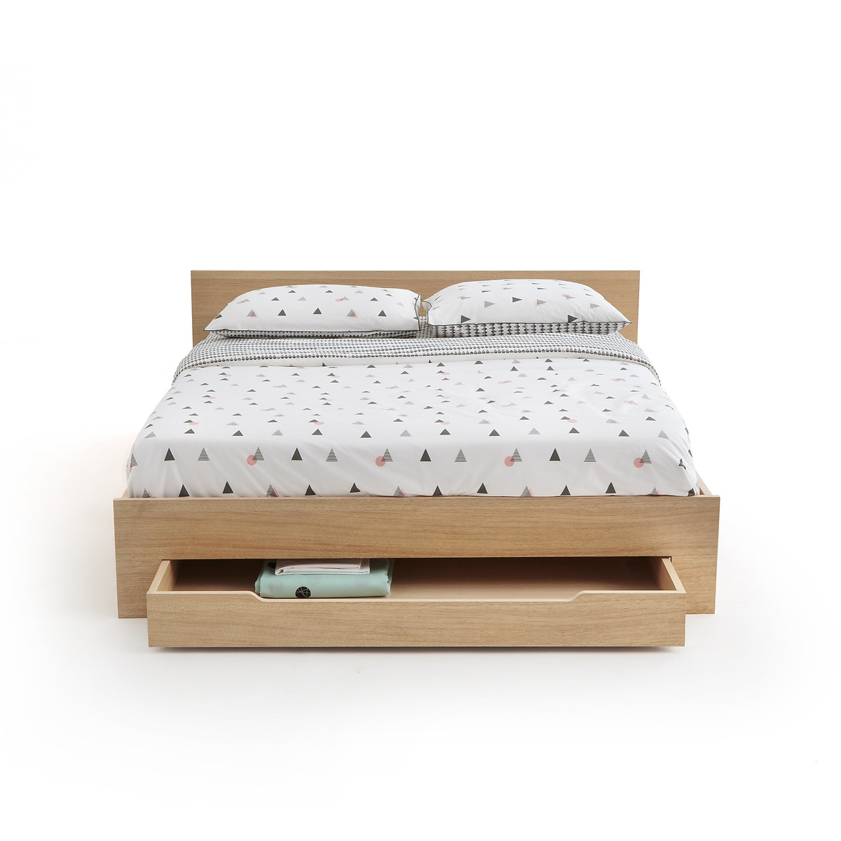 Кровать La Redoute С каркасом для матраса и выдвижным ящиком CRAWLEY 160 x 200 см каштановый, размер 160 x 200 см - фото 5