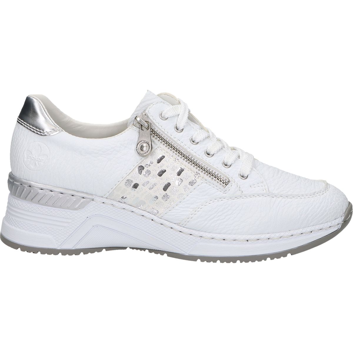Rieker Basket Femme N4902 - Tressé, Jaune, Semelle Compensée Confort - Chaussures à Lacets Extra Larges