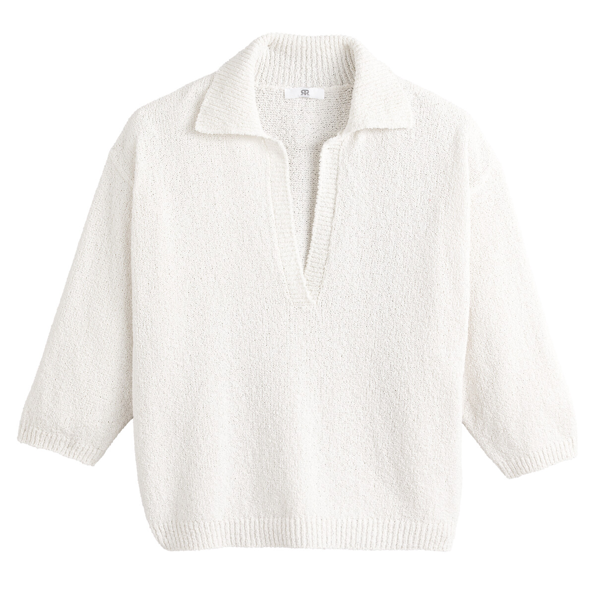 Пуловер LA REDOUTE COLLECTIONS С воротником-стойкой рукава 34 S белый, размер S - фото 5
