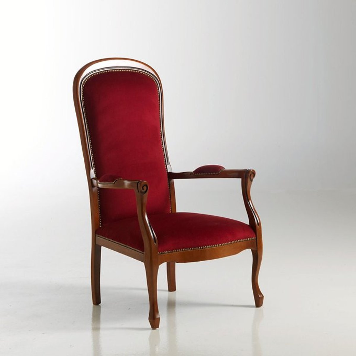 Кресло La Redoute В классическом стиле с велюровой обивкой Ma единый размер красный - фото 1