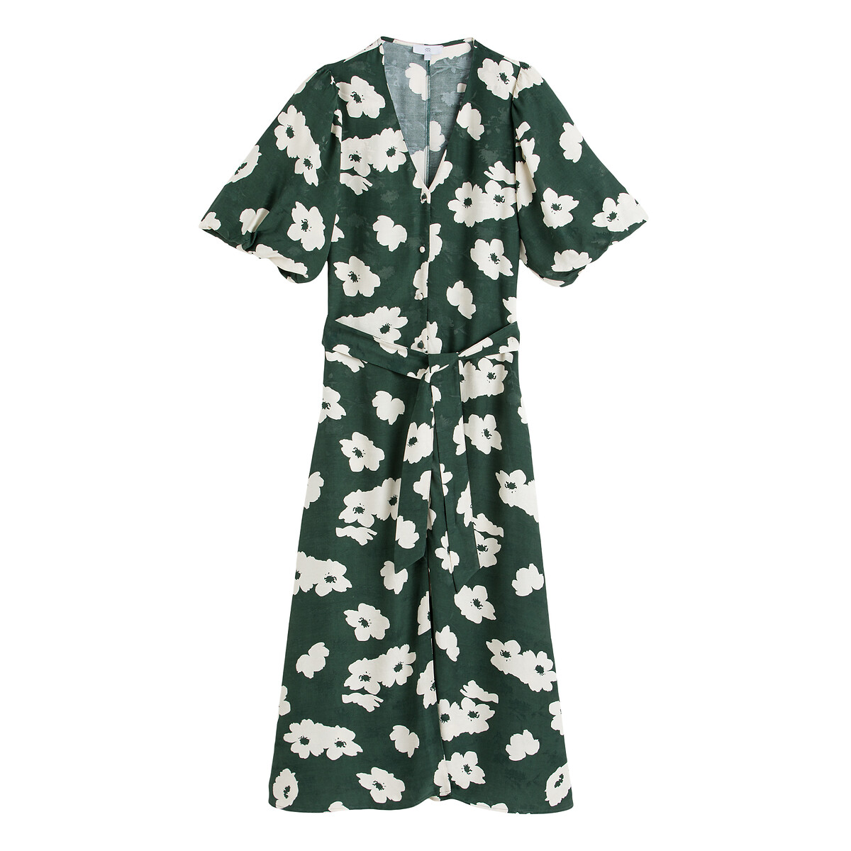 Платье LA REDOUTE COLLECTIONS Длинное с V-образным вырезом напускными рукавами 34 с принтом 52 зеленый, размер 52 - фото 5