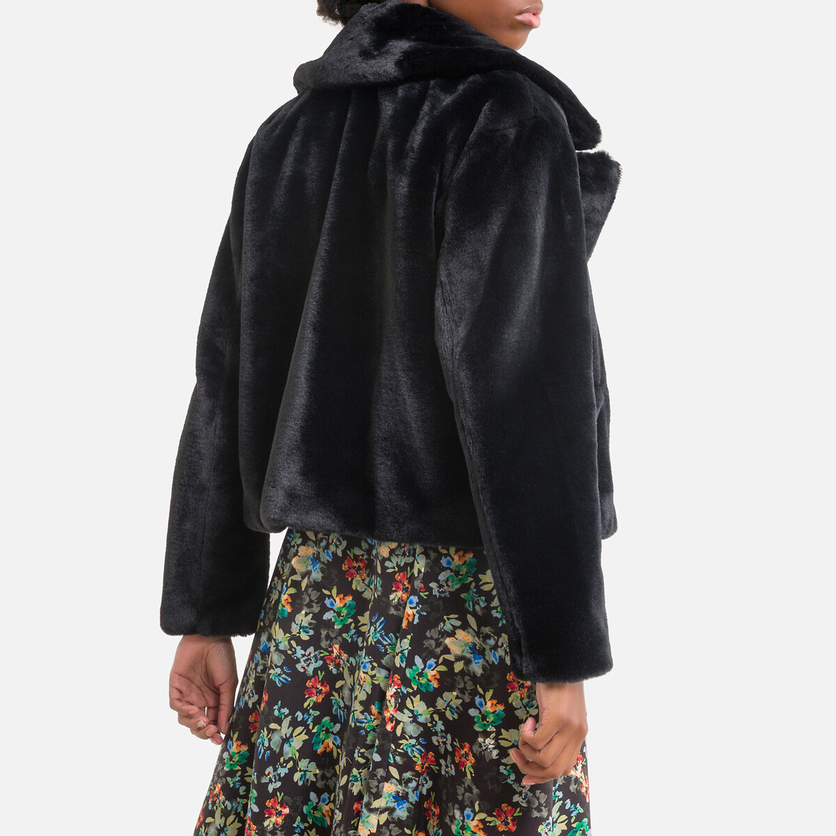 Пальто LaRedoute Короткое с застежкой-молнией BOX XS черный, размер XS - фото 4