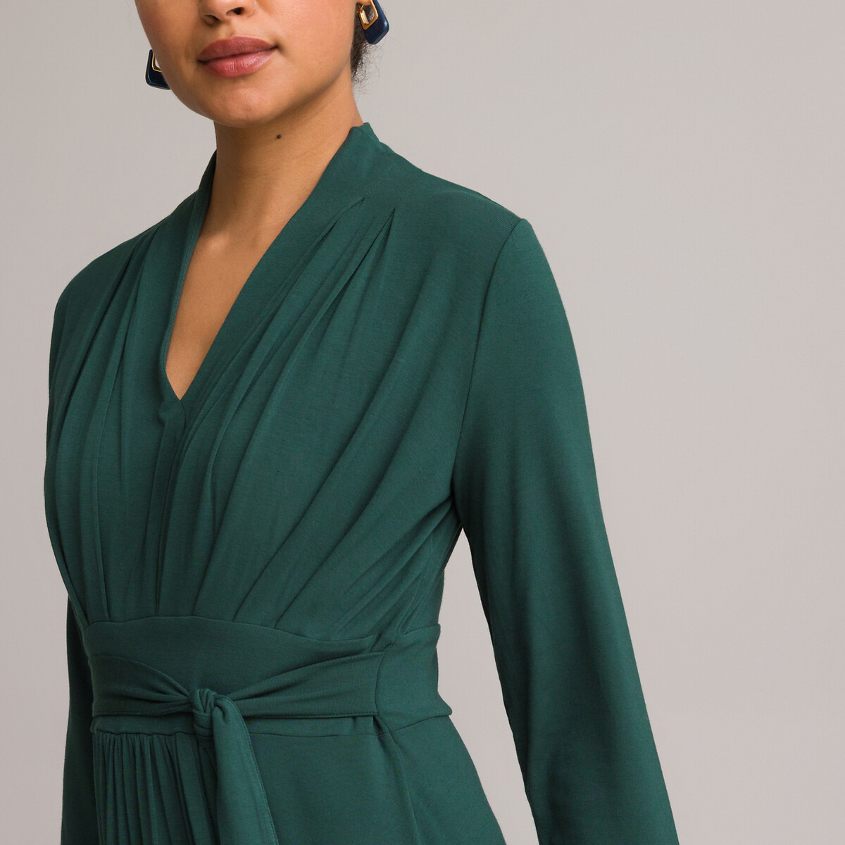Платье ANNE WEYBURN Платье Расклешенное из струящегося трикотажа с рукавами 34 54 зеленый, размер 54 - фото 3