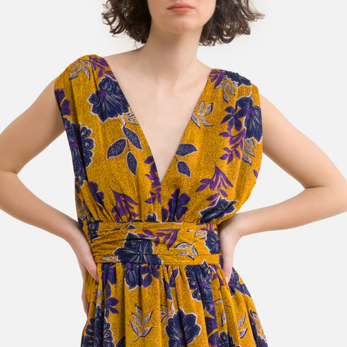 Платье LaRedoute Длинное с цветочным рисунком 42 желтый, размер 42 - фото 2