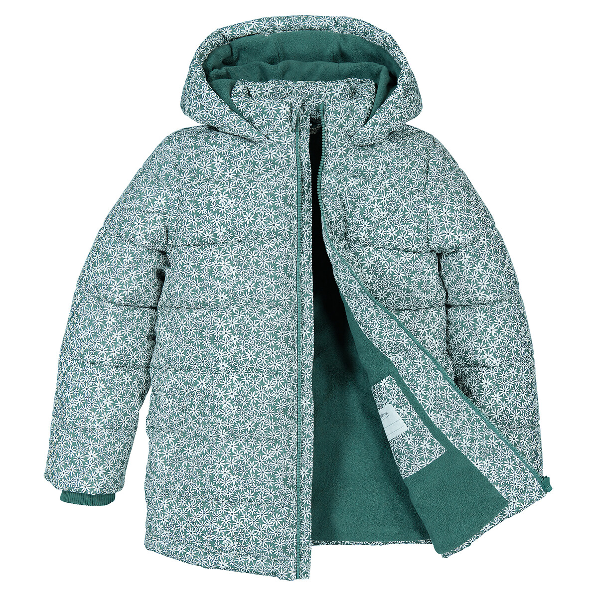 Куртка Стеганая утепленная с капюшоном цветочный принт 6 лет - 114 см зеленый LaRedoute, размер 6 лет - 114 см - фото 5