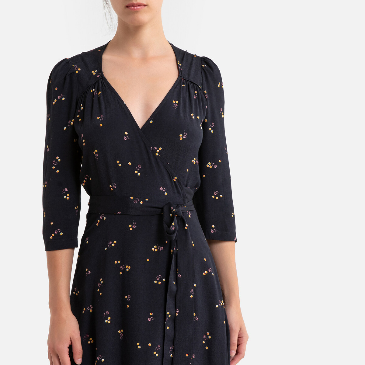 Платье La Redoute С запахом с рисунком CHICA MISS S черный, размер S - фото 3