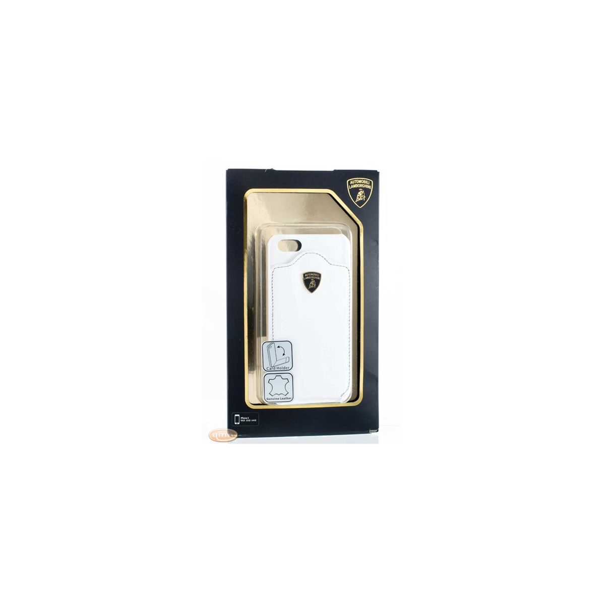 Coque Porte-Carte pour iPhone SE LAMBORGHINI 'DIABLO' Cuir Blanc