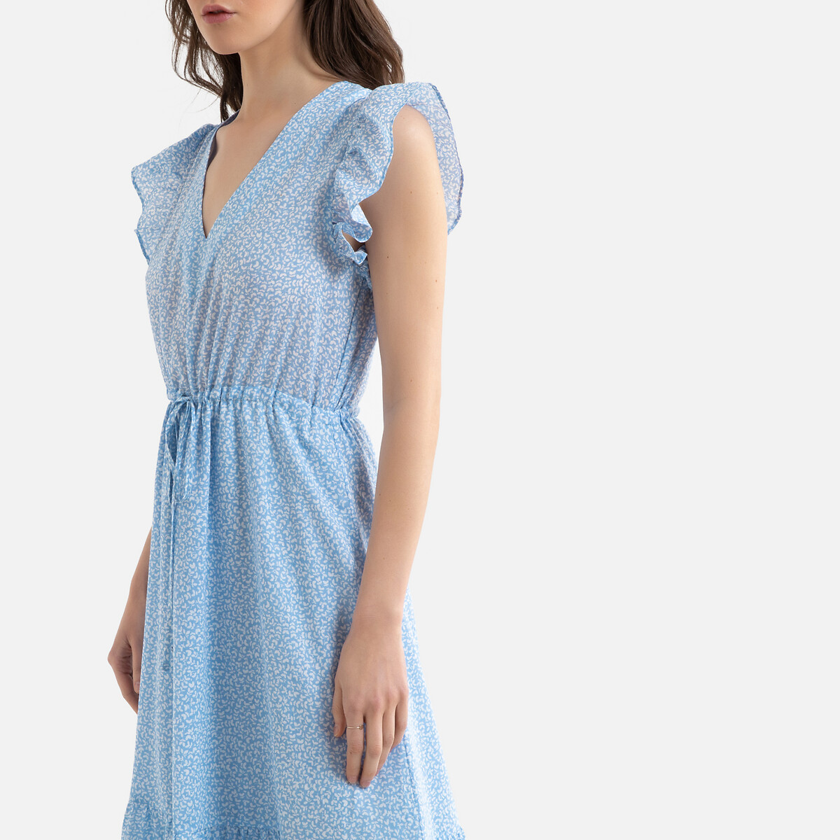 Платье LaRedoute Длинное с плечиками с воланами GABRIEL S синий, размер S - фото 3