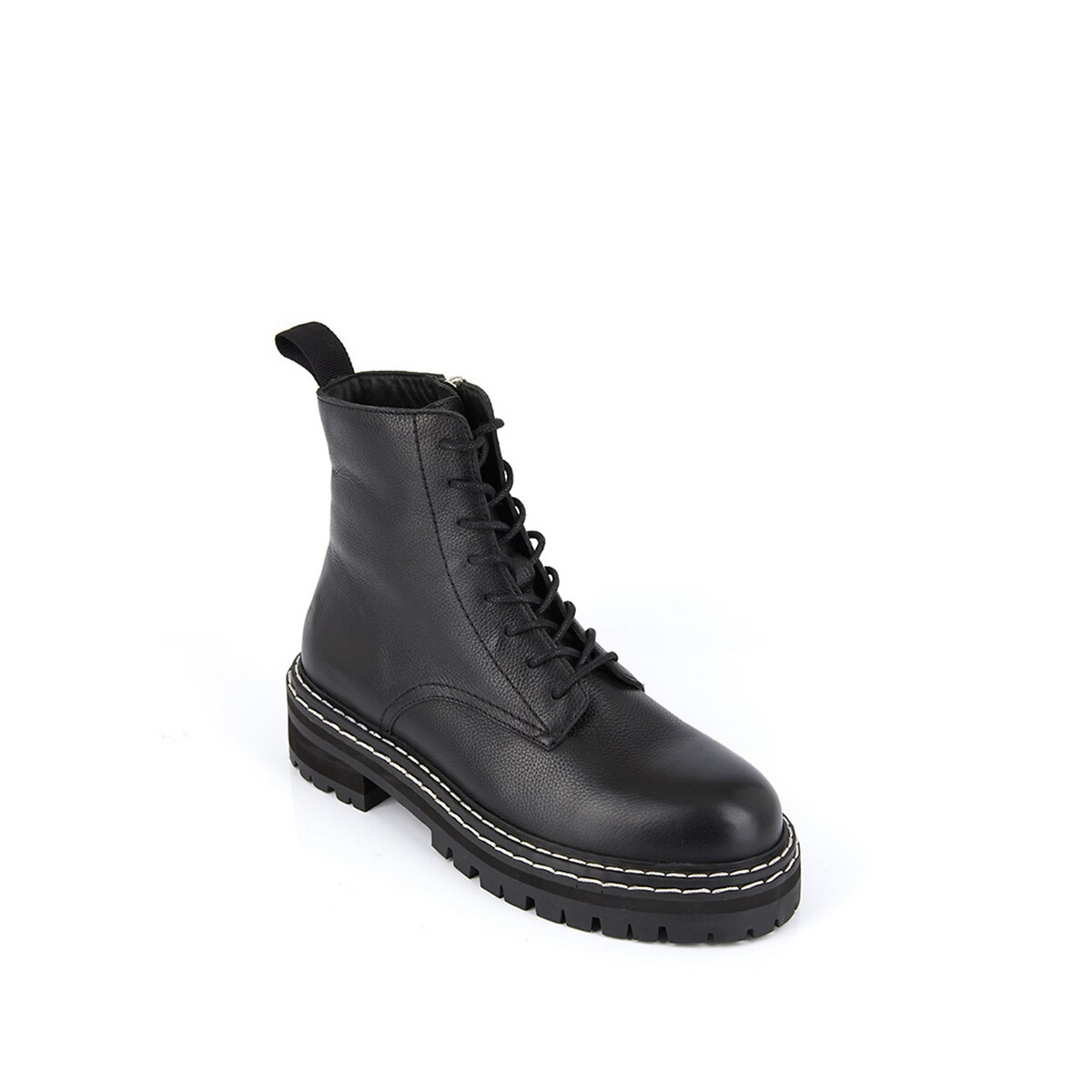 Ботинки LaRedoute Из кожи на шнуровке Reine 38 черный, размер 38 - фото 2