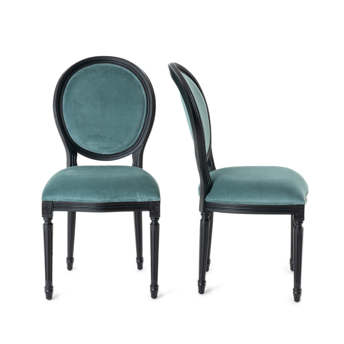Комплект из 2 стульев-медальон из LaRedoute Велюра Lipstick единый размер синий - фото 2