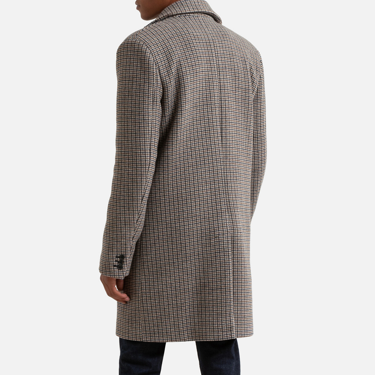 Пальто La Redoute Прямое средней длины пиджачный воротник в ломаную клетку L другие, размер L - фото 4