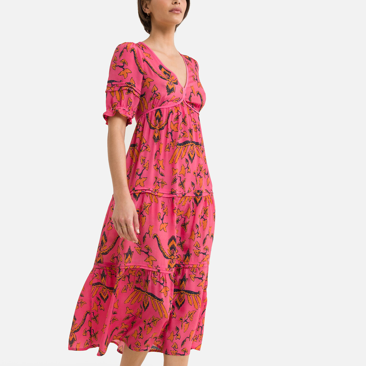 Платье BA&SH Длинное с принтом CALAS 3(L) розовый, размер 3(L) Длинное с принтом CALAS 3(L) розовый - фото 2