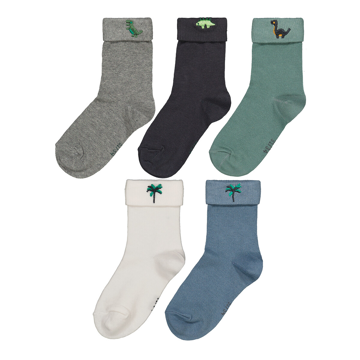 Комплект из 5 пар носков С вышивкой 31/34 разноцветный